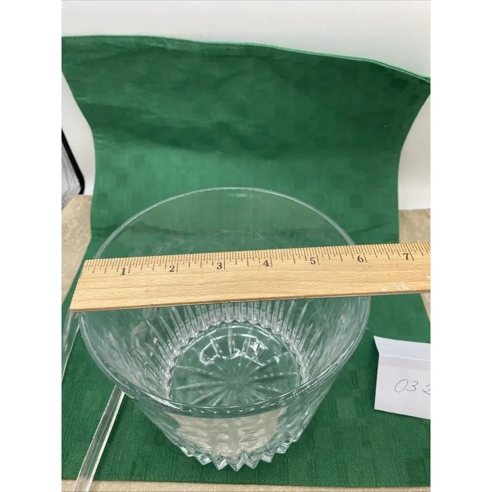 Vintage 1974 Princess House Heritage Ice Bucket Etched Floral Design